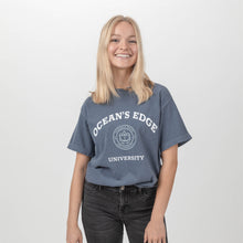 Load image into Gallery viewer, Ocean&#39;s Edge University Crest T-Shirt
